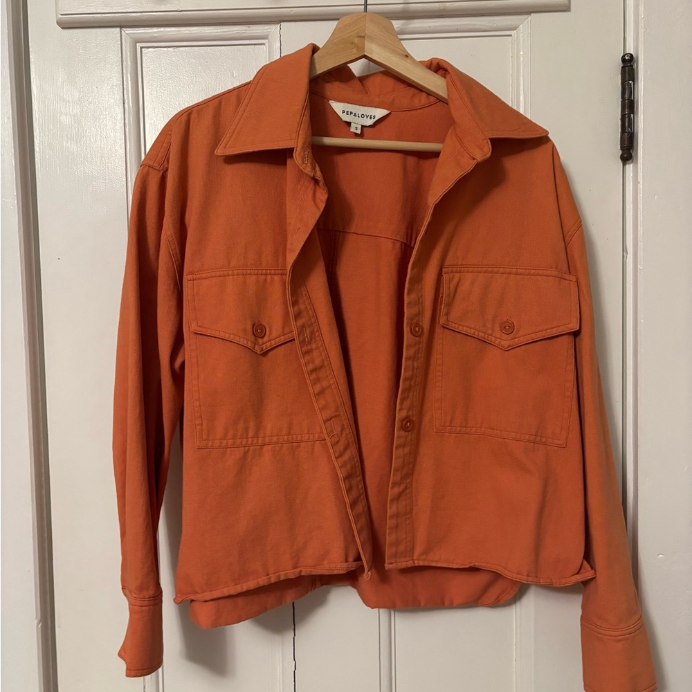 Pepaloves Pink Canvas Utility Jacket — Cropped, Spanish Boutique Find